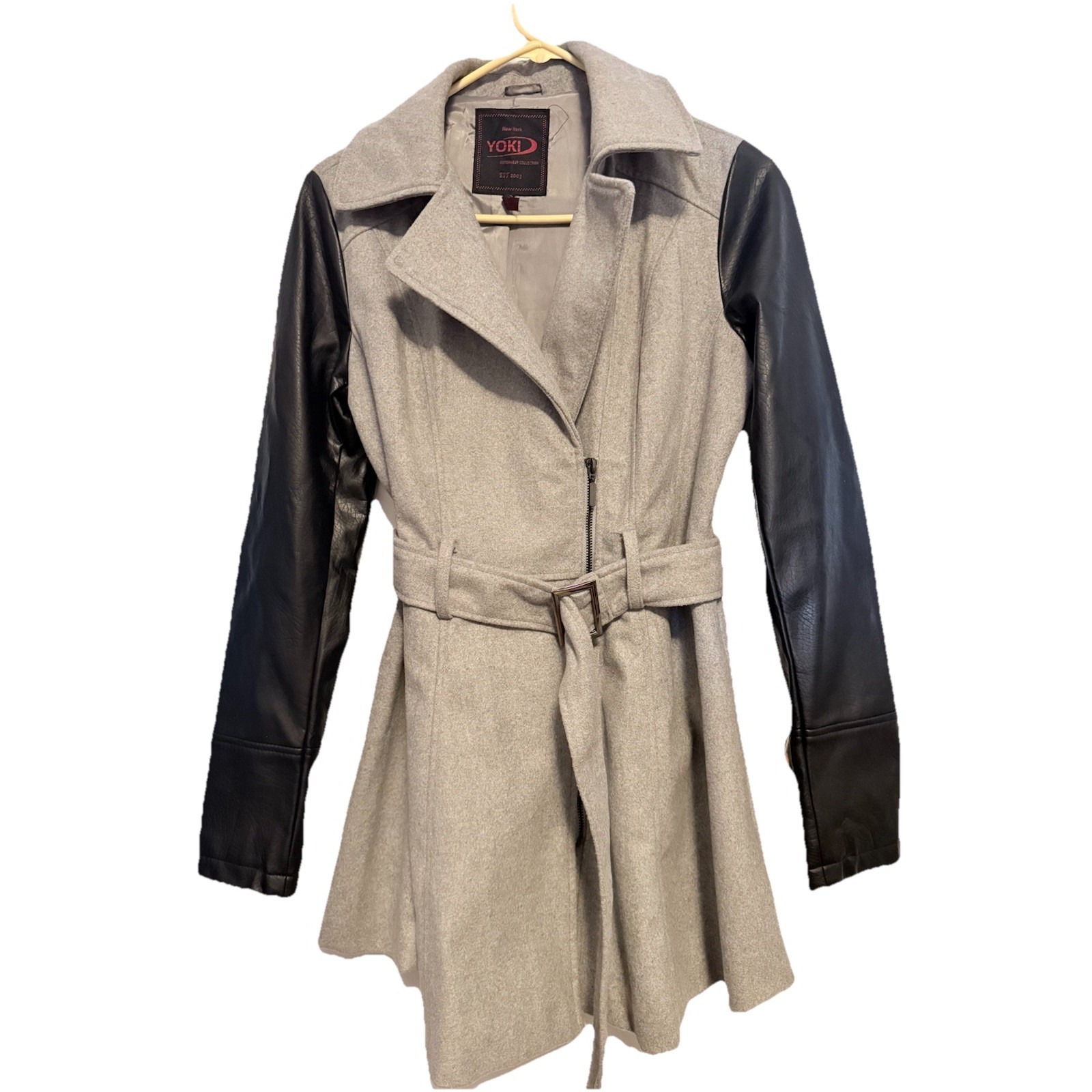 Women's Yoki Zipper Belted Waist Coat Medium